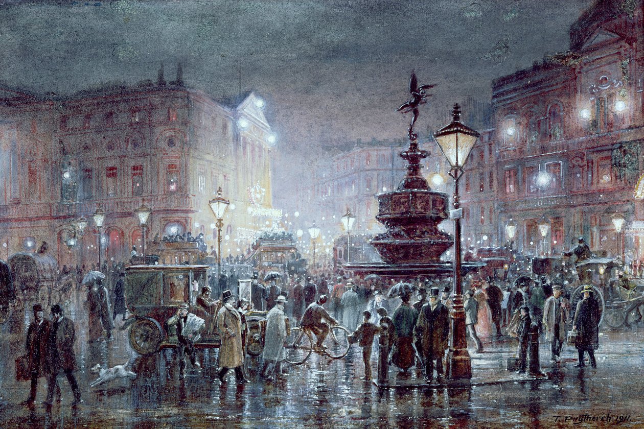 Piccadilly Circus di notte, 1911 da Thomas Prytherch