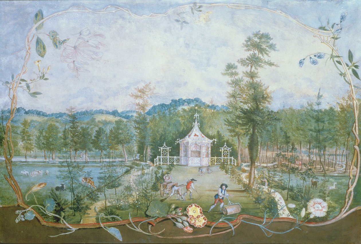 Padiglione cinese in un giardino inglese, XVIII secolo da Thomas Robins