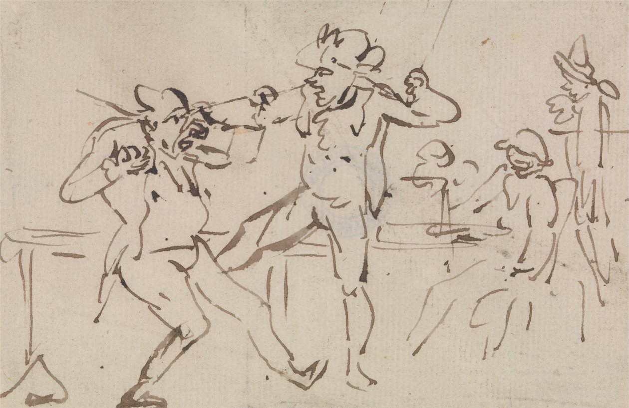 Un baro scoperto a nascondere carte (uno studio) da Thomas Rowlandson