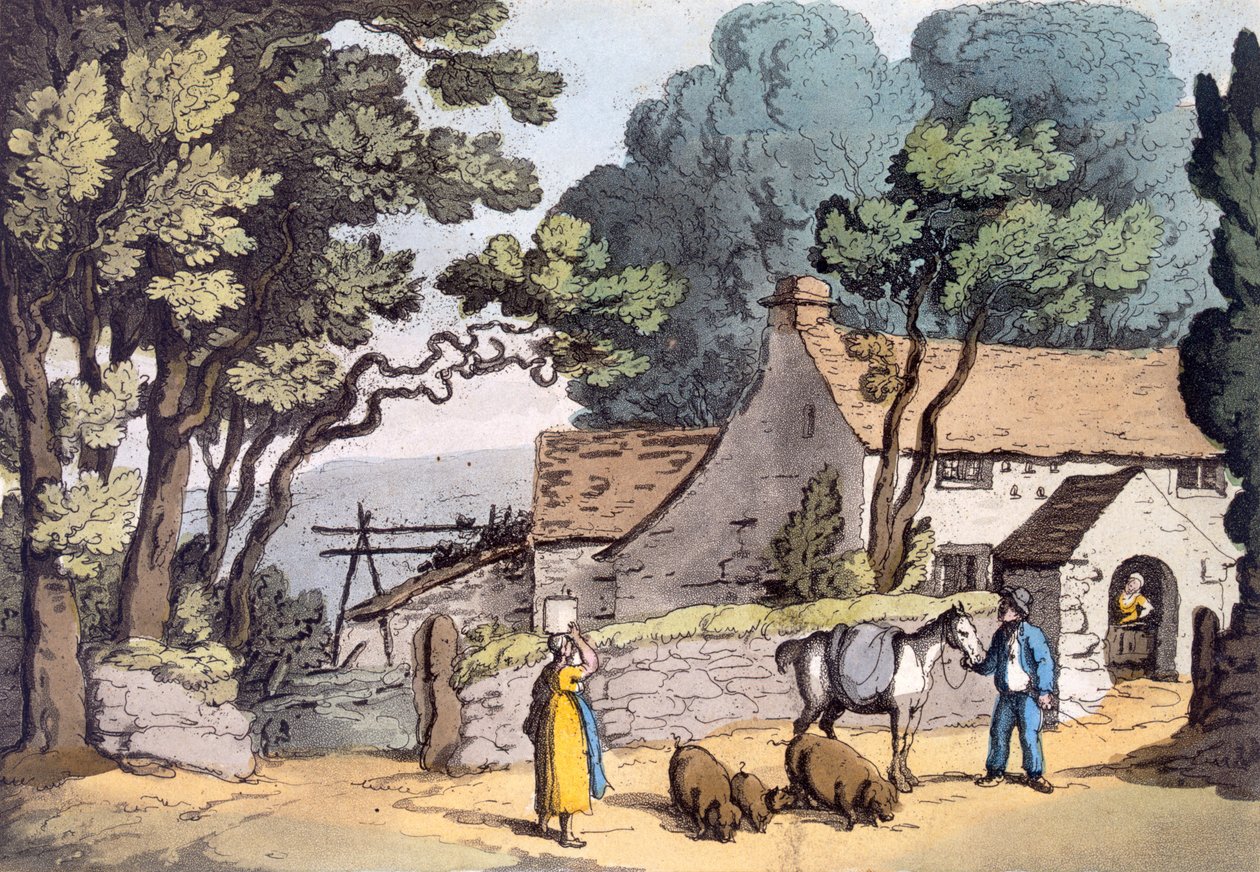 Un cottage nel Ducato di Cornovaglia, 1822 da Thomas Rowlandson
