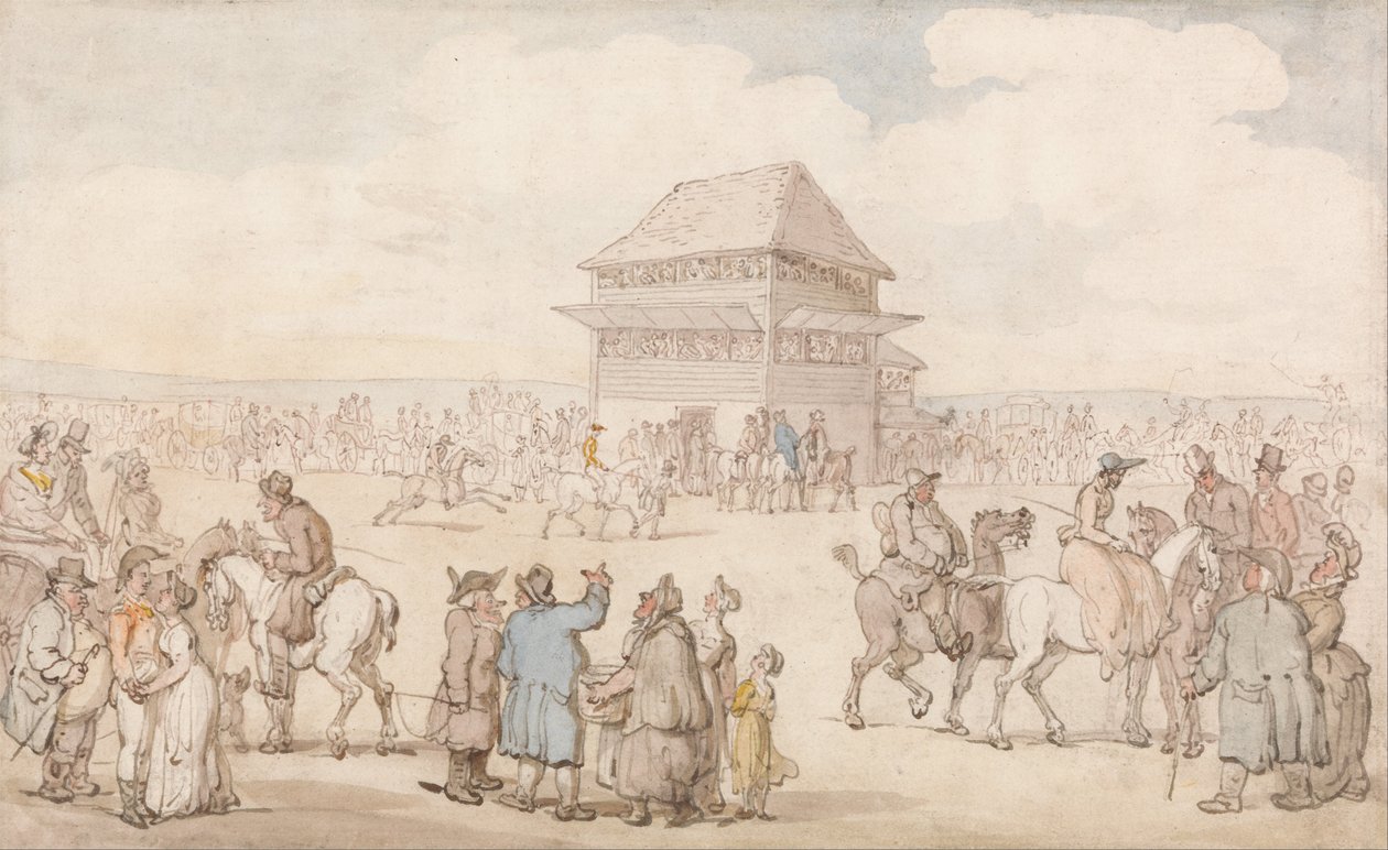 Una riunione di corsa affollata da Thomas Rowlandson