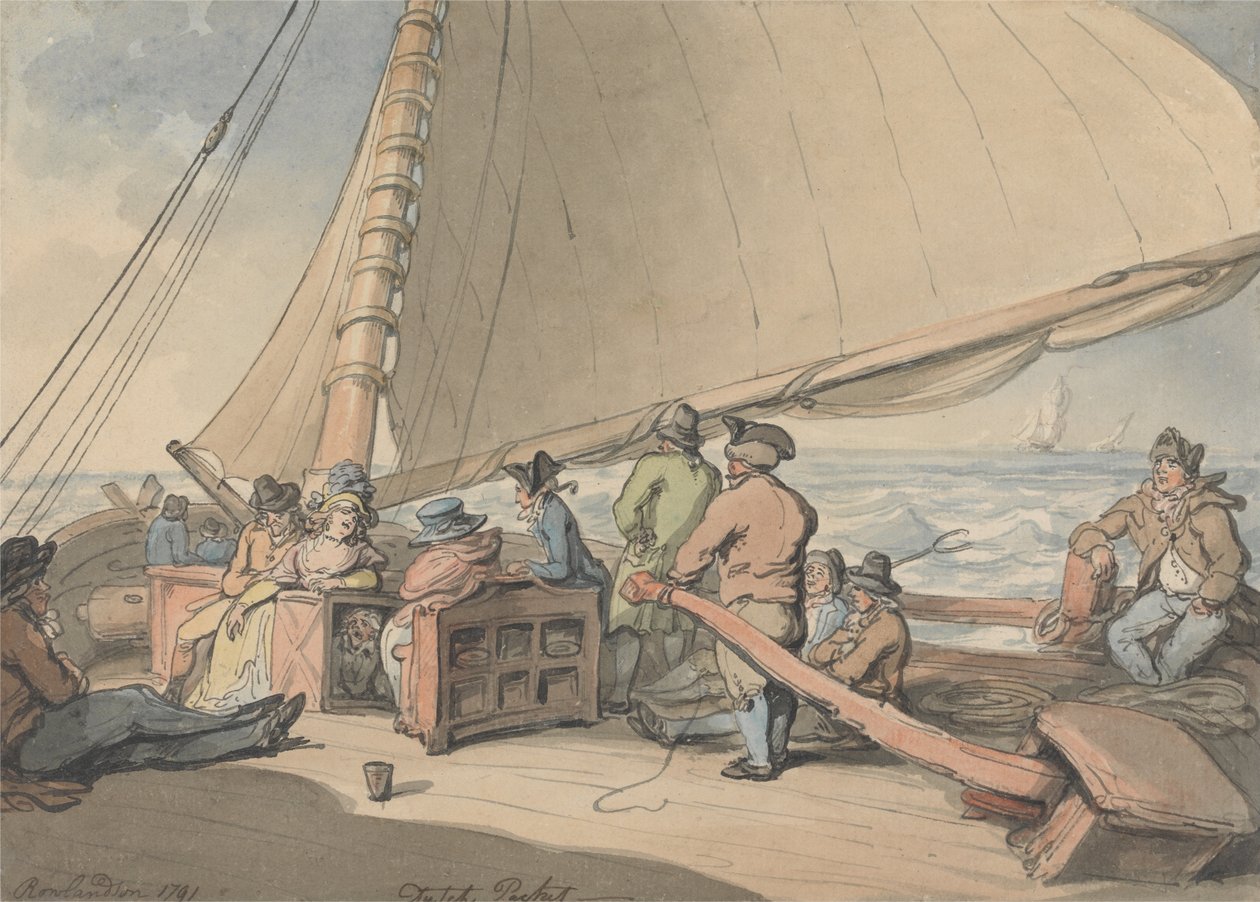 Un pacchetto olandese in una brezza crescente da Thomas Rowlandson