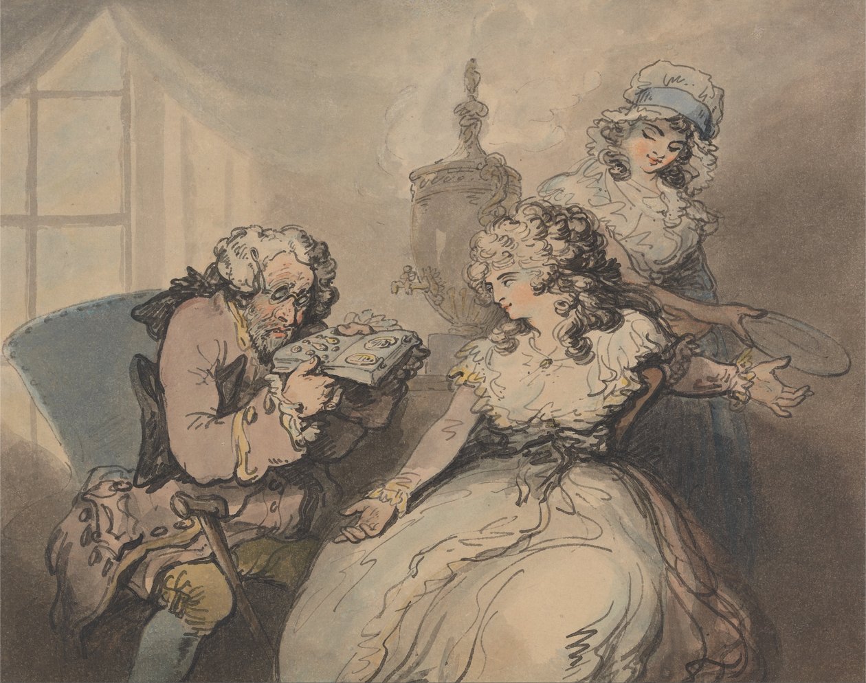 Un banco dei pegni con il suo cliente da Thomas Rowlandson