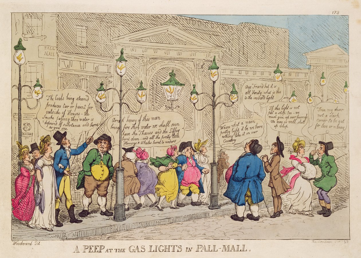 Uno Sguardo alle Luci a Gas in Pall Mall da Thomas Rowlandson