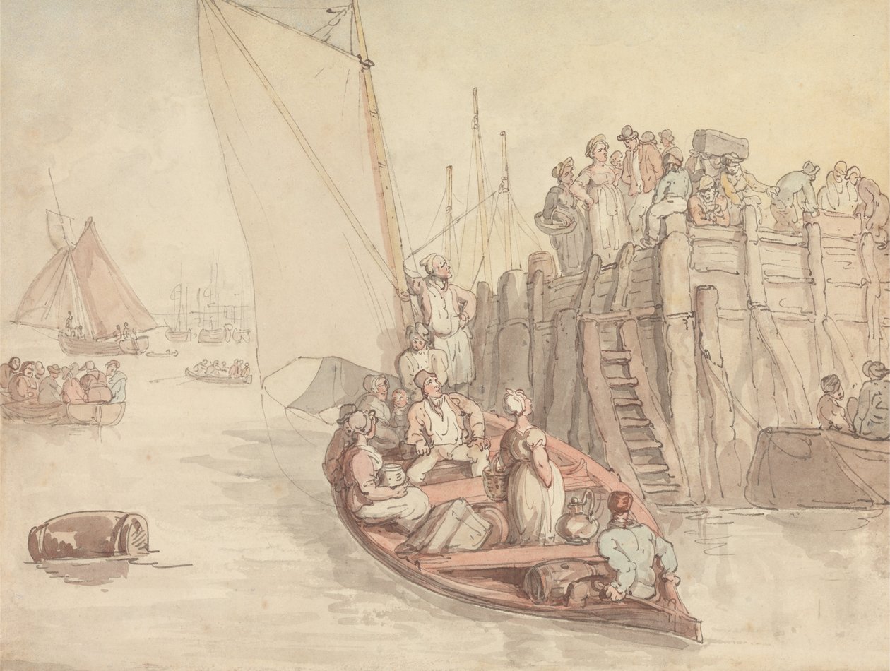 Un molo ad Amsterdam (Versione A) da Thomas Rowlandson
