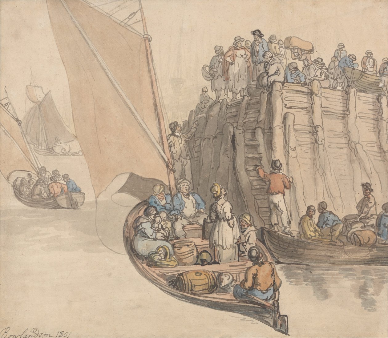 Un molo ad Amsterdam da Thomas Rowlandson