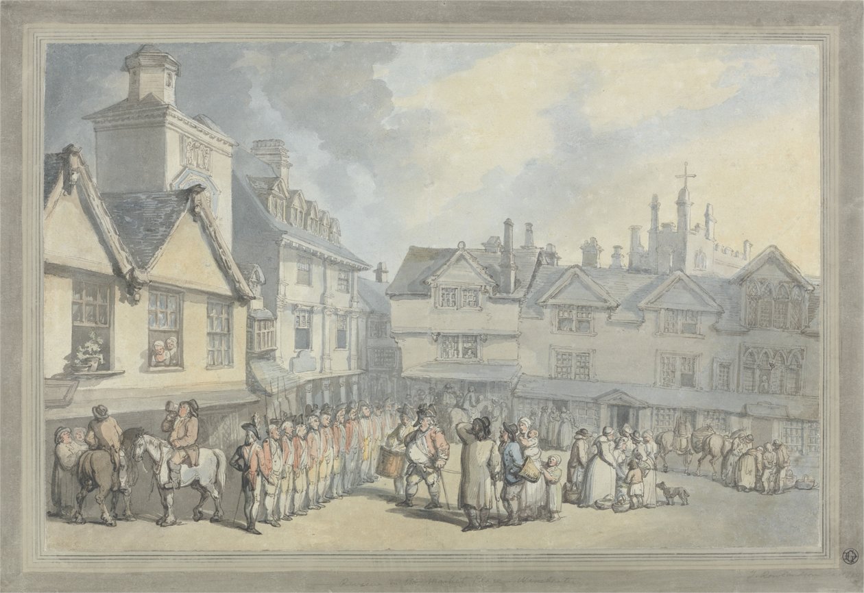 Una rassegna in una piazza del mercato da Thomas Rowlandson