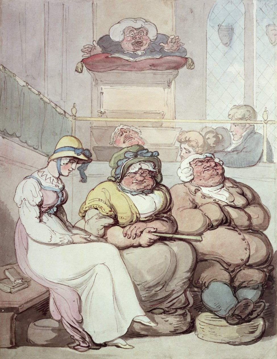 Una congregazione assonnata da Thomas Rowlandson