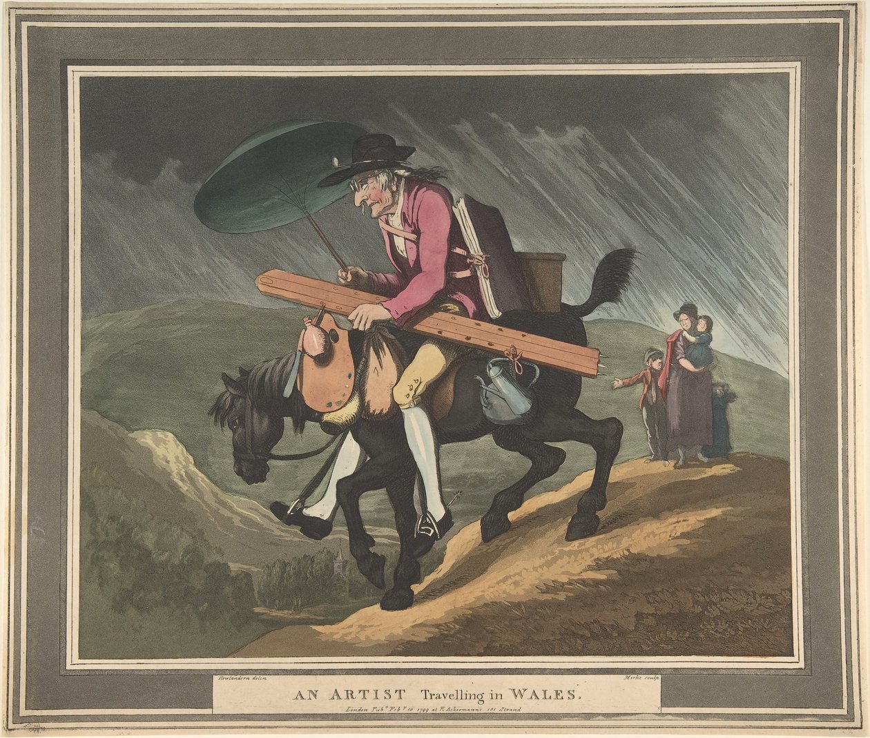Un artista in viaggio nel Galles, pub. 1799 da Thomas Rowlandson