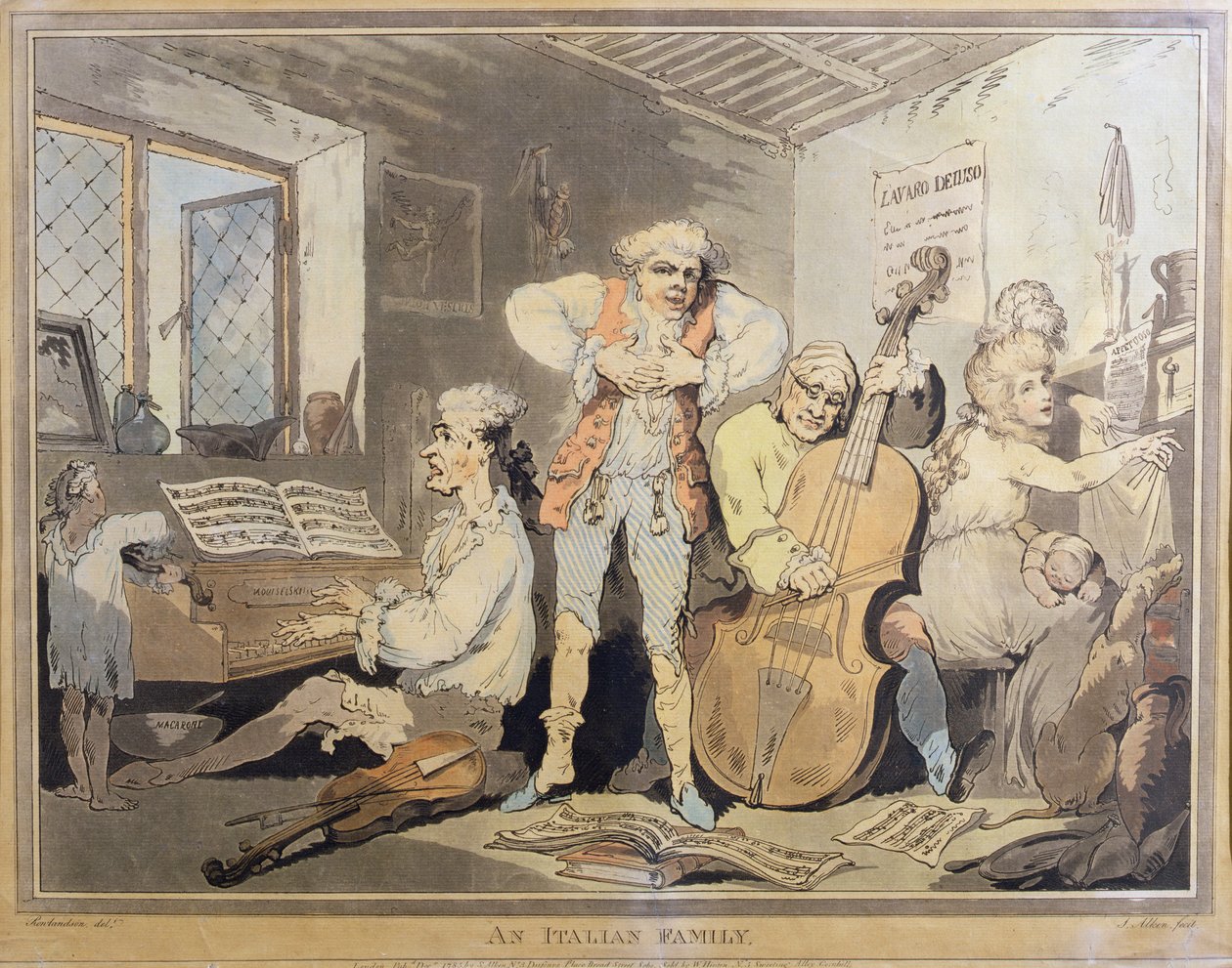 Una famiglia italiana, inciso da Samuel Alken (1756-1815), 1785 da Thomas Rowlandson