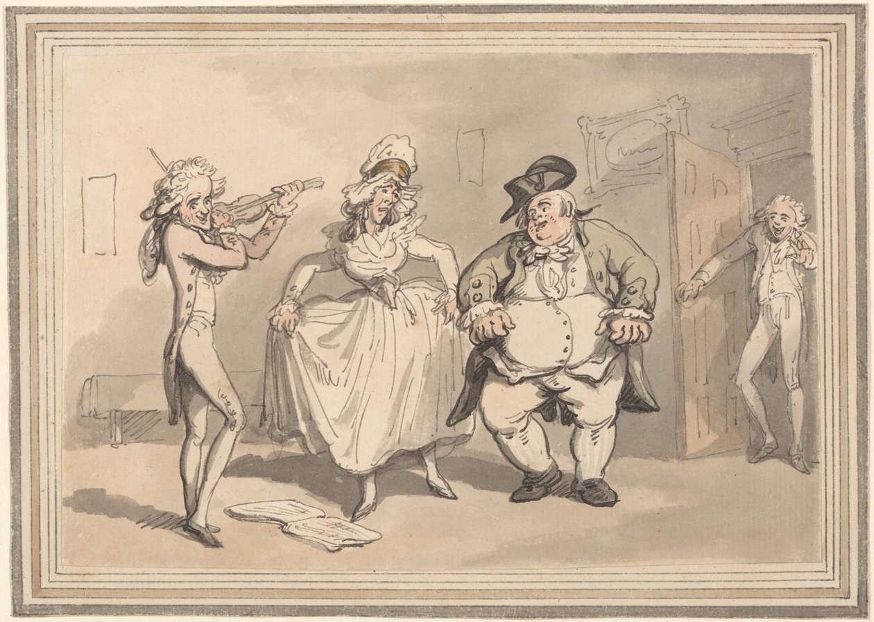 Comforts of Bath: Pratica privata prima del ballo da Thomas Rowlandson