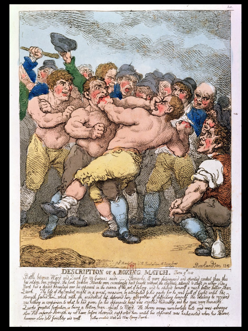 Descrizione di un incontro di boxe, 1812 da Thomas Rowlandson