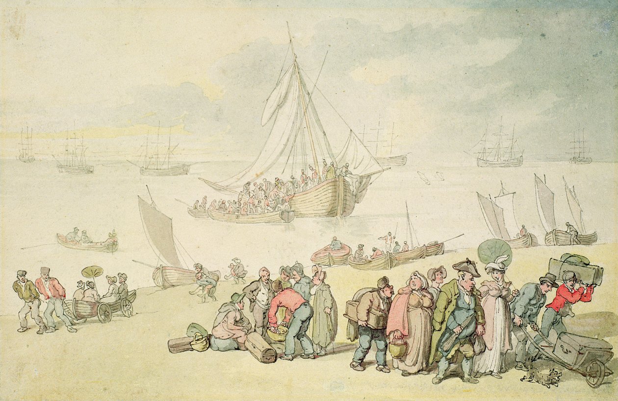 Sbarco al fiume Medina, Isola di Wight da Thomas Rowlandson