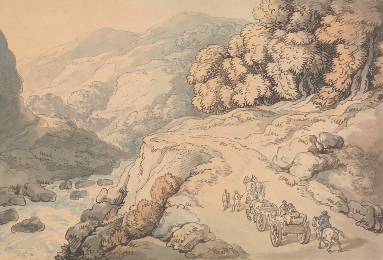 Cascate sul fiume Conwy, Galles del Nord da Thomas Rowlandson