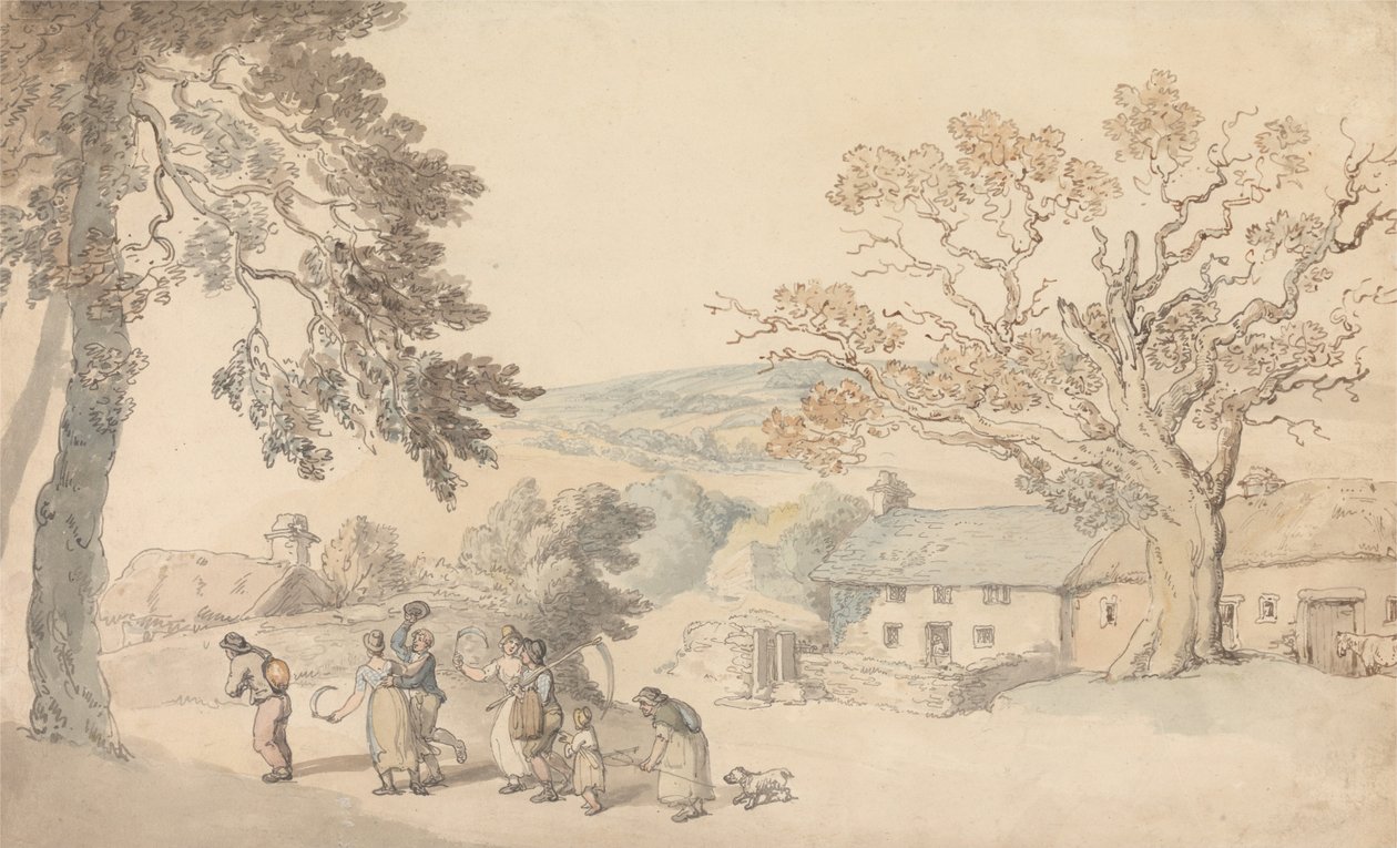 Contadini che partono per il raccolto da Thomas Rowlandson