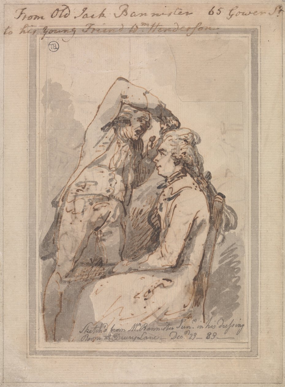 Jack Bannister nel suo camerino da Thomas Rowlandson
