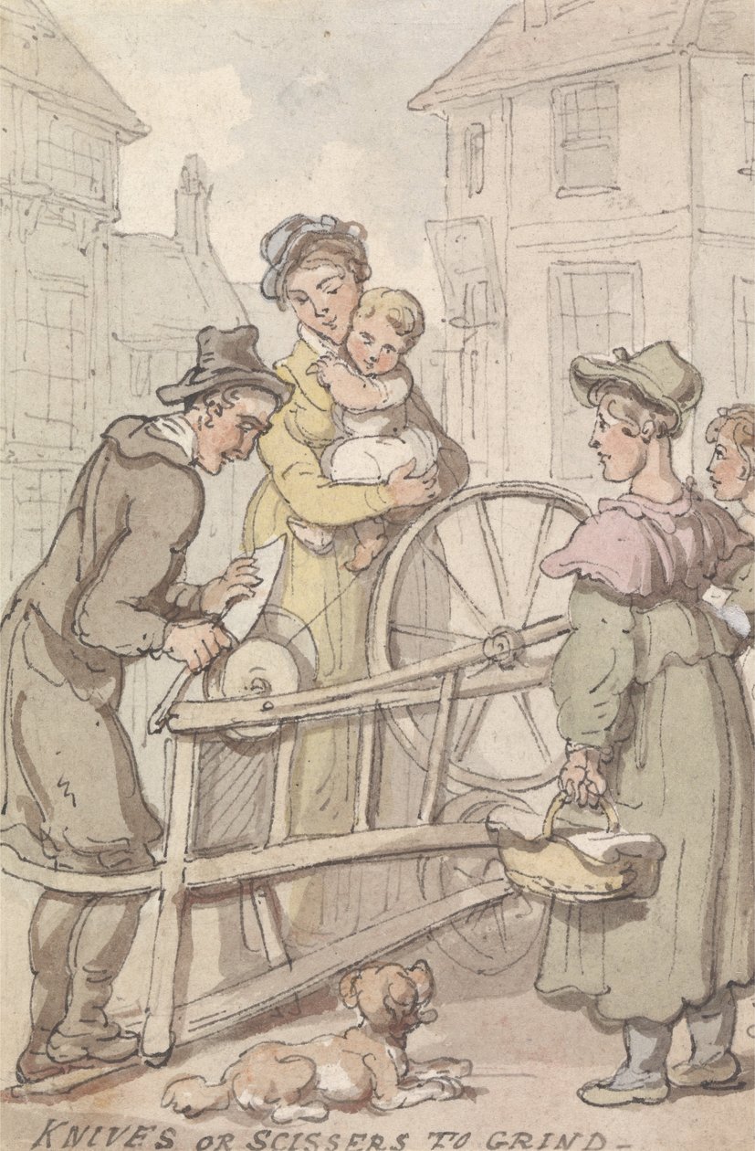Affilare coltelli o forbici da Thomas Rowlandson