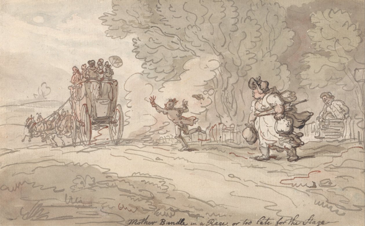 Madre Bundle in collera o troppo tardi per il palco da Thomas Rowlandson