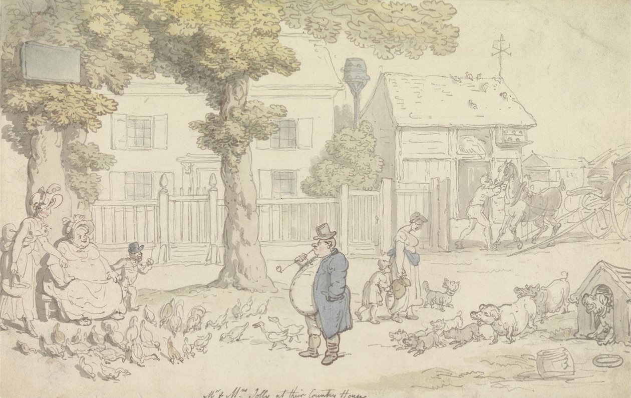 Il signor e la signora Jolly nella loro casa di campagna da Thomas Rowlandson