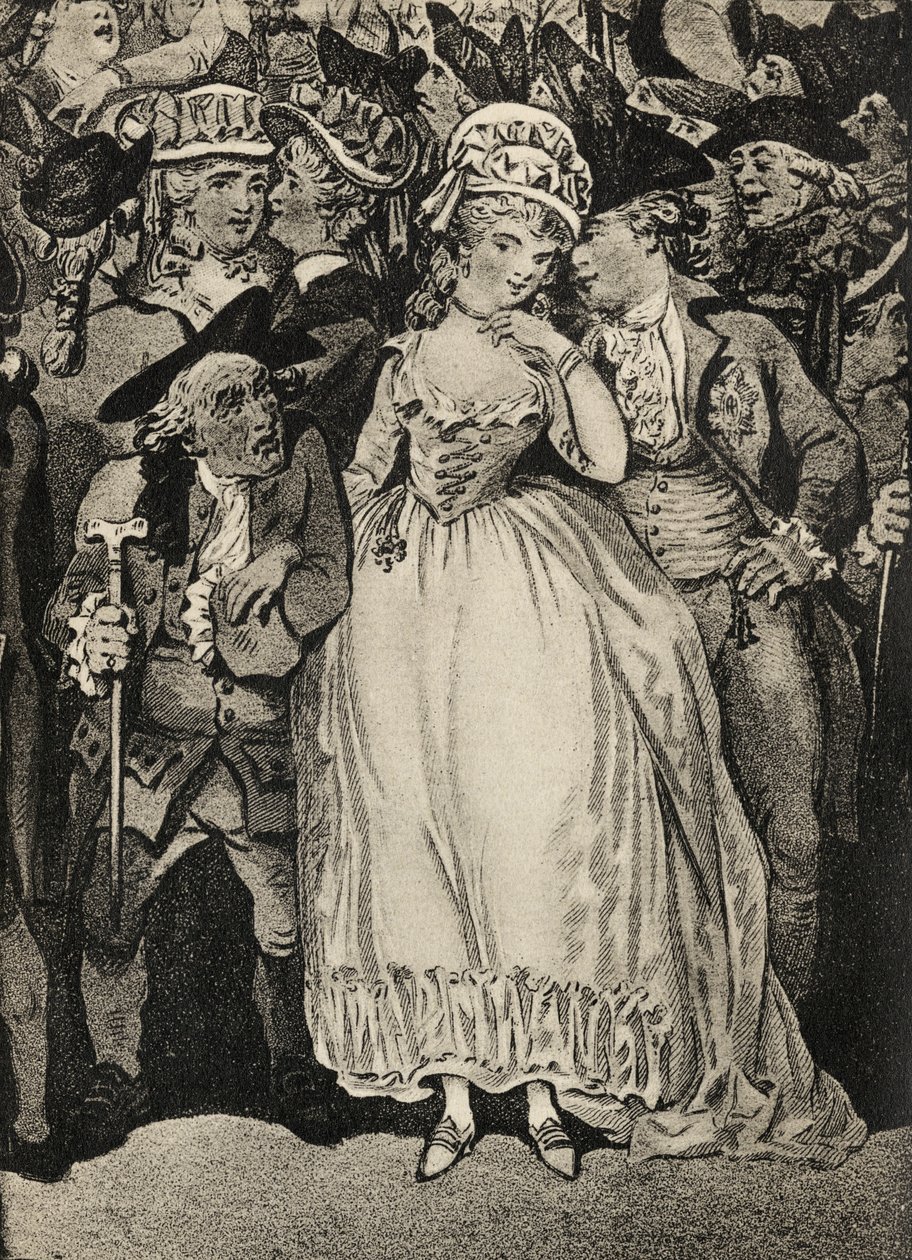 Mrs Mary Robinson accompagnata dal Principe di Galles e suo marito Thomas Robinson da Thomas Rowlandson