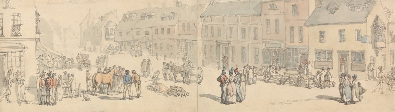 Newport High Street, Isola di Wight da Thomas Rowlandson