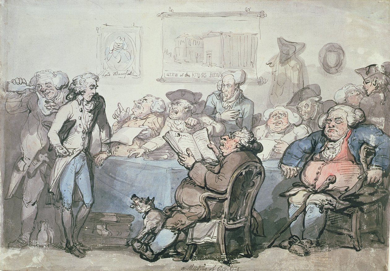 No.1744 Un incontro di creditori da Thomas Rowlandson
