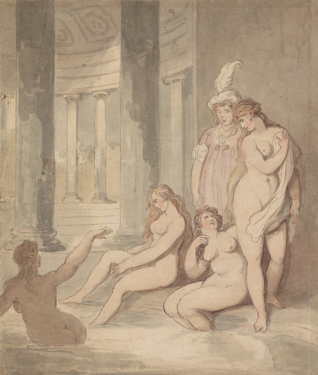 Ninfe in un bagno romano da Thomas Rowlandson