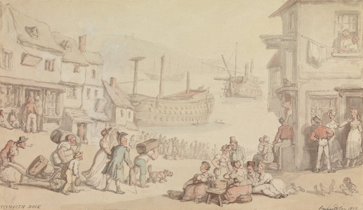 Porto di Plymouth da Thomas Rowlandson