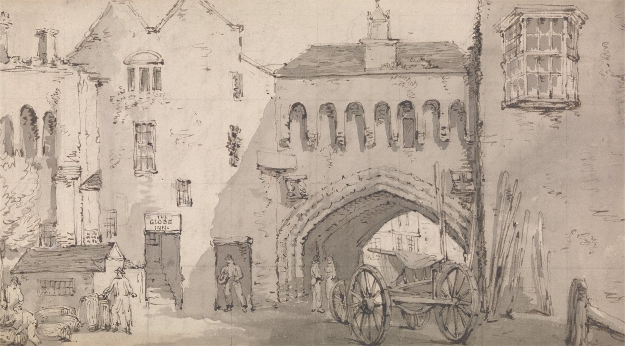 Southampton, il Watergate e il Globe Inn da Thomas Rowlandson