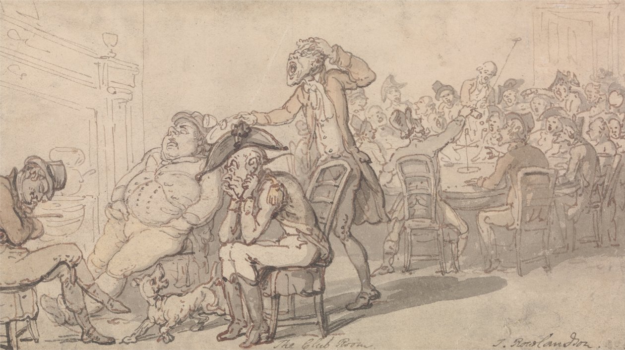 La sala del club da Thomas Rowlandson
