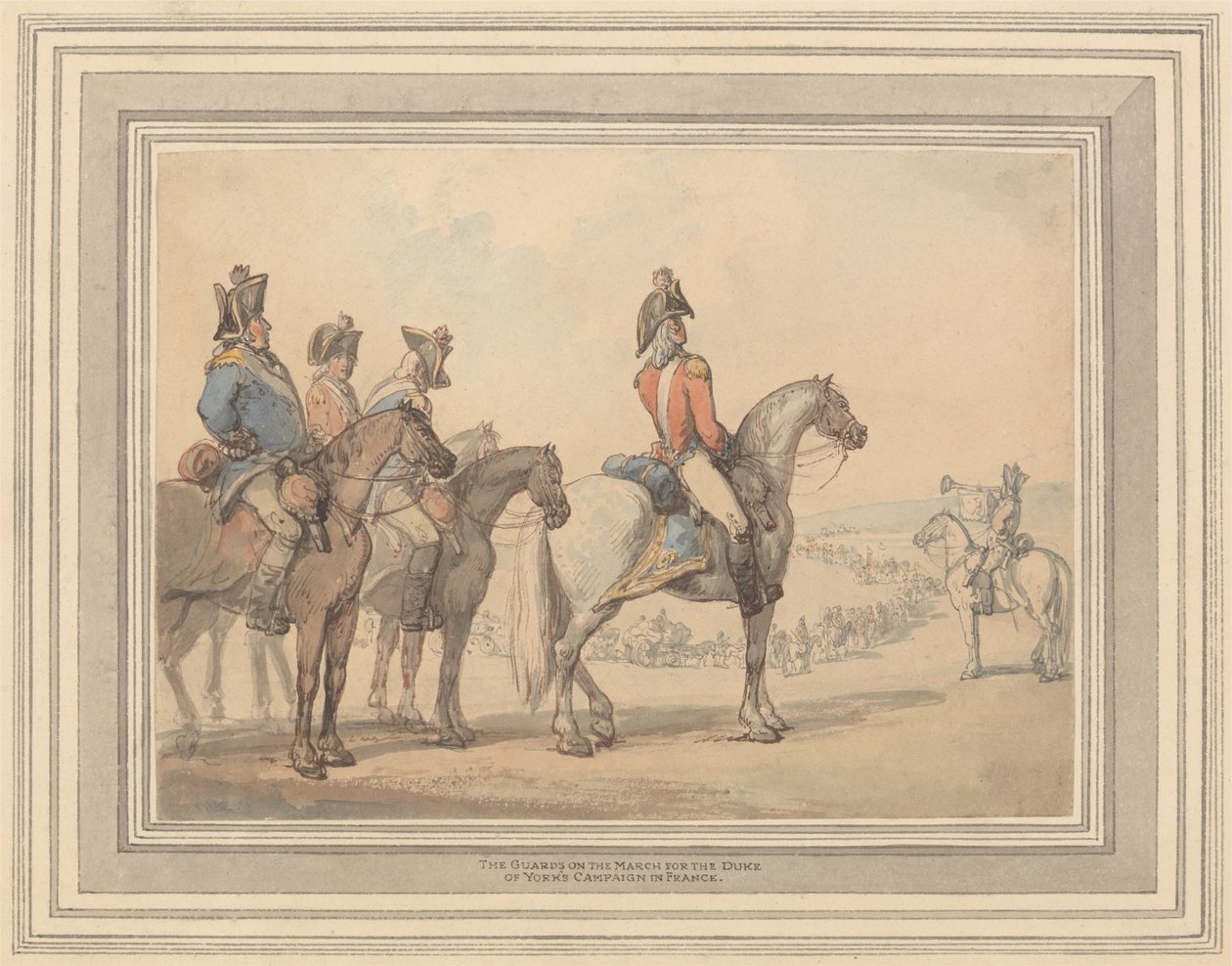 Le guardie in marcia per la campagna del duca di York in Francia da Thomas Rowlandson