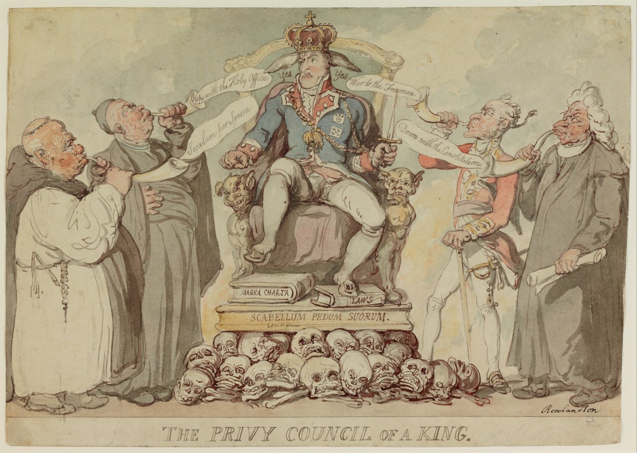 Il consiglio privato di un re da Thomas Rowlandson