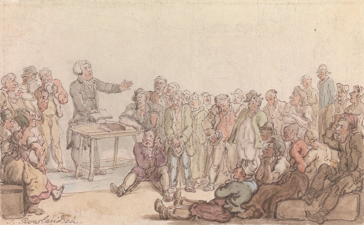 Il vicario di Wakefield: il vicario predica ai prigionieri da Thomas Rowlandson