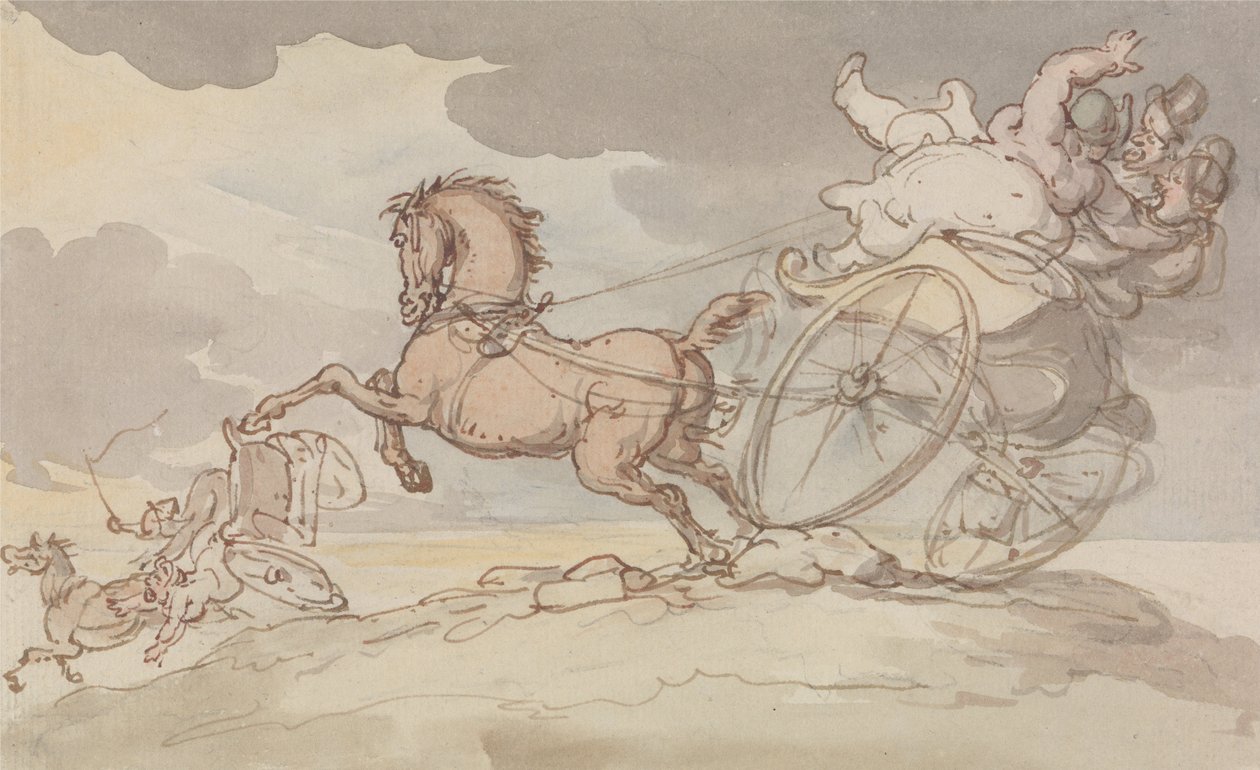 Due carrozze in difficoltà da Thomas Rowlandson