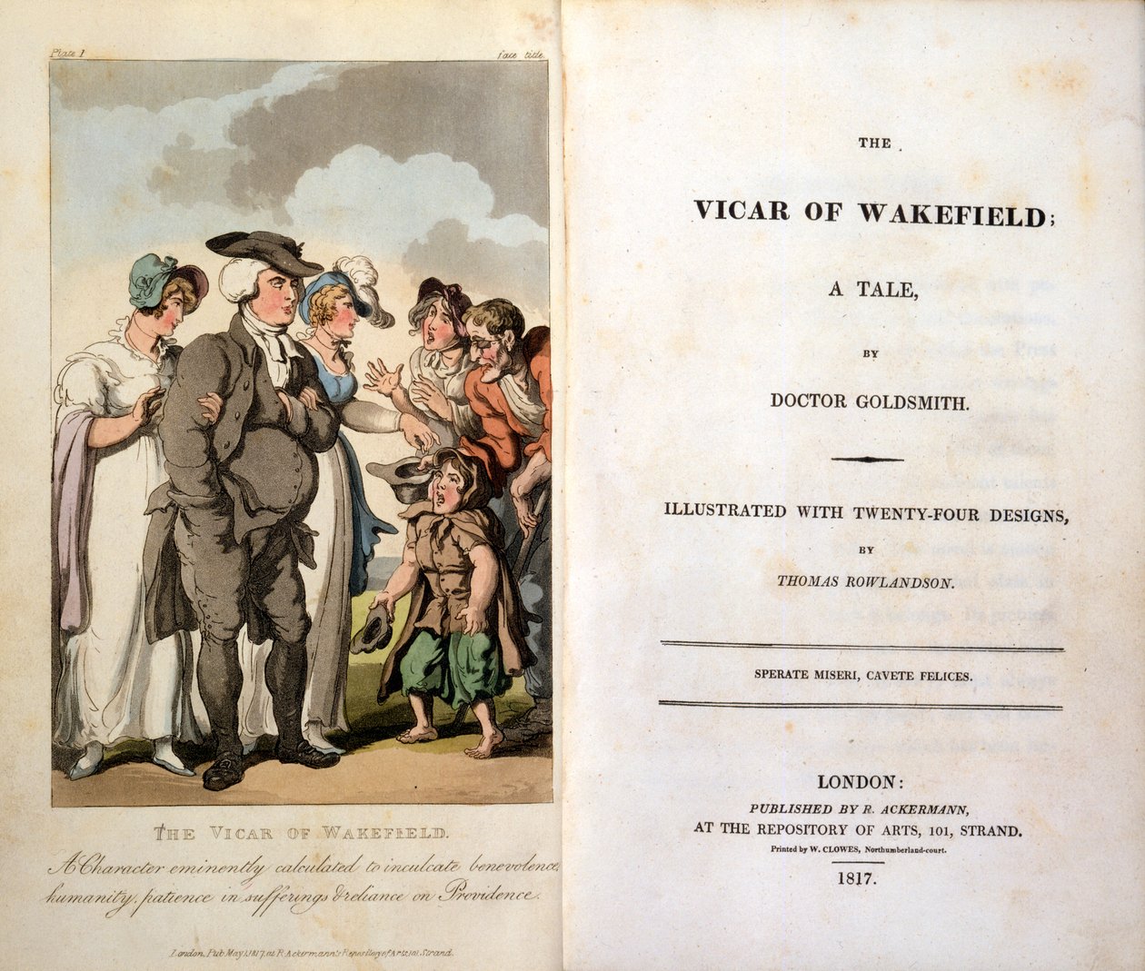 Il vicario di Wakefield di Oliver Goldsmith, Frontespizio, 1817 da Thomas Rowlandson