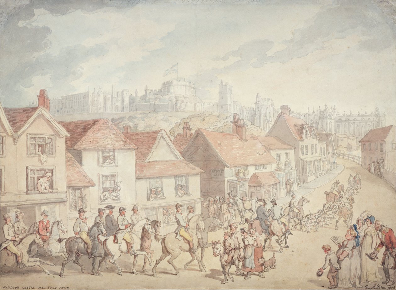 Castello di Windsor da Eton Town, 1800 da Thomas Rowlandson
