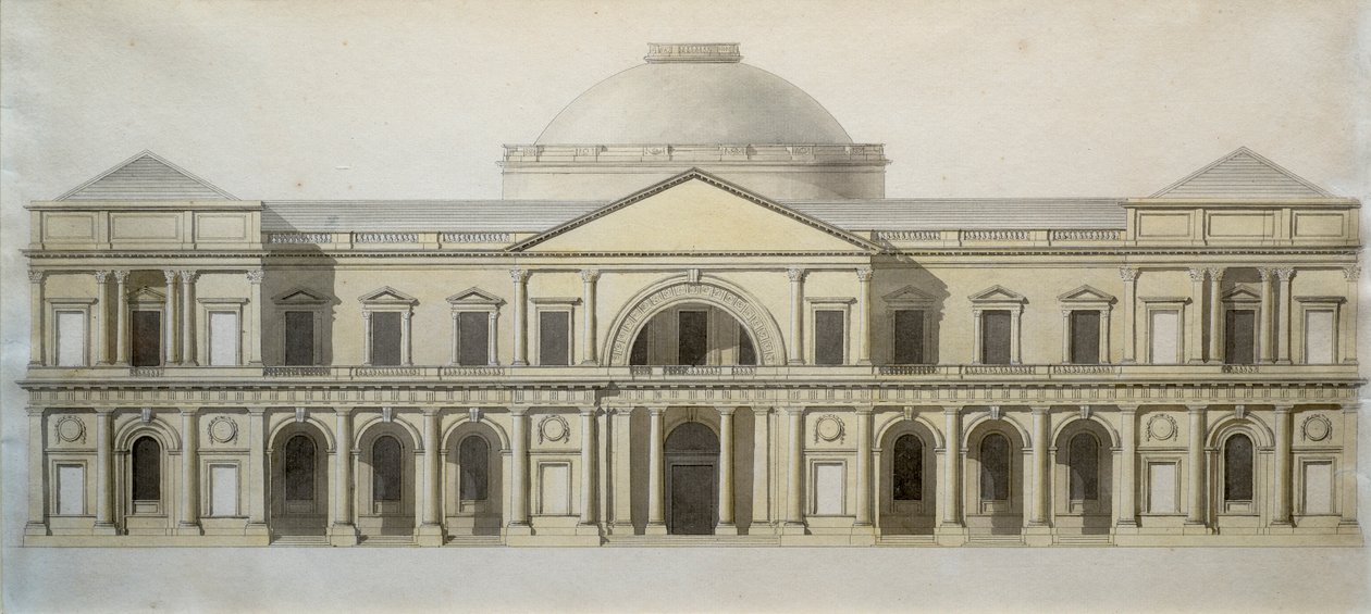 Progetto per il concorso del Royal Exchange building a Dublino, c.1769 da Thomas Sandby