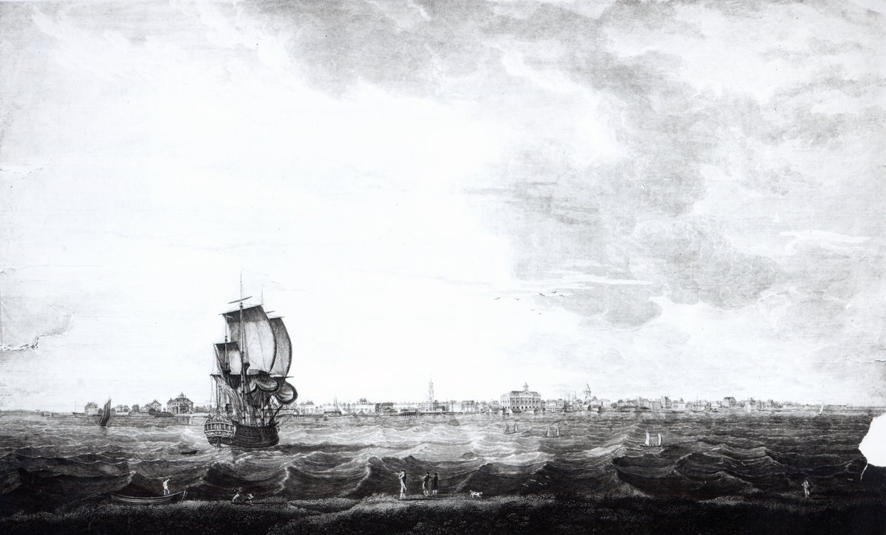 Veduta di Charles-Town, capitale della Carolina del Sud, inciso da Samuel Smith, 1776 da Thomas Seitch