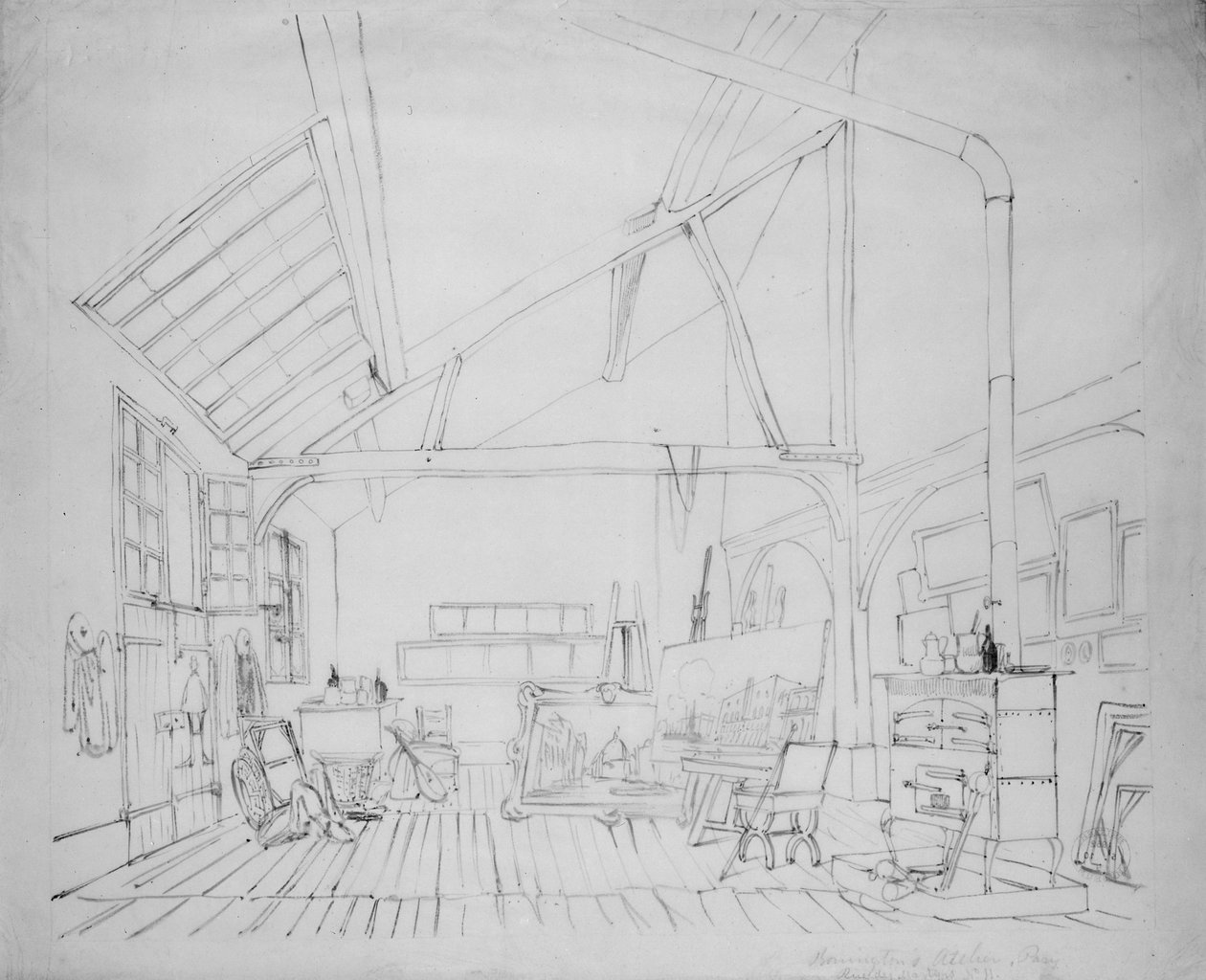 Lo studio di Richard Parkes Bonington a Parigi da Thomas Shotter Boys
