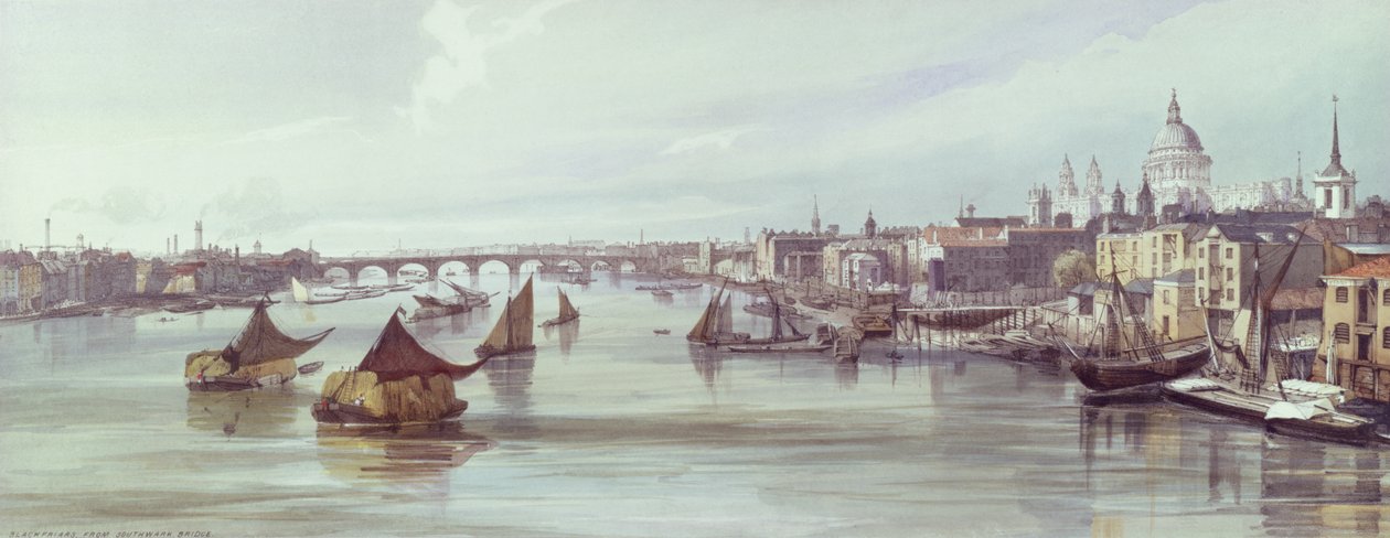 Cattedrale di San Paolo e Blackfriars, 1842 da Thomas Shotter Boys