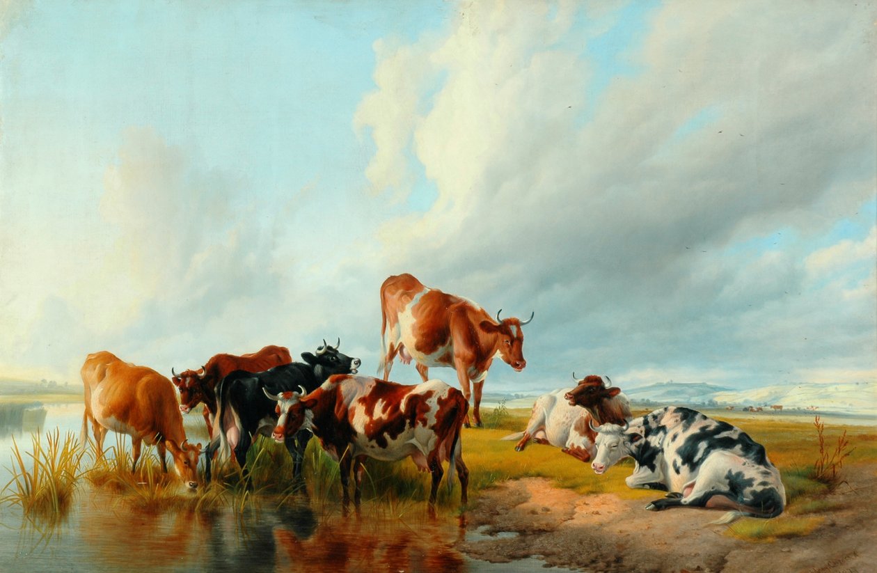 Un gruppo di bovini, 1877 da Thomas Sidney Cooper