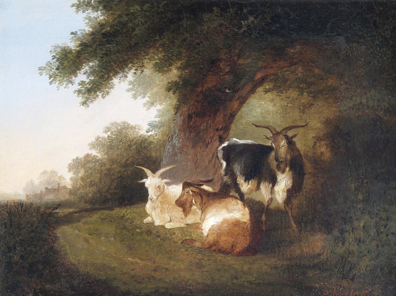 Tre capre in un paesaggio, 1848 da Thomas Sidney Cooper