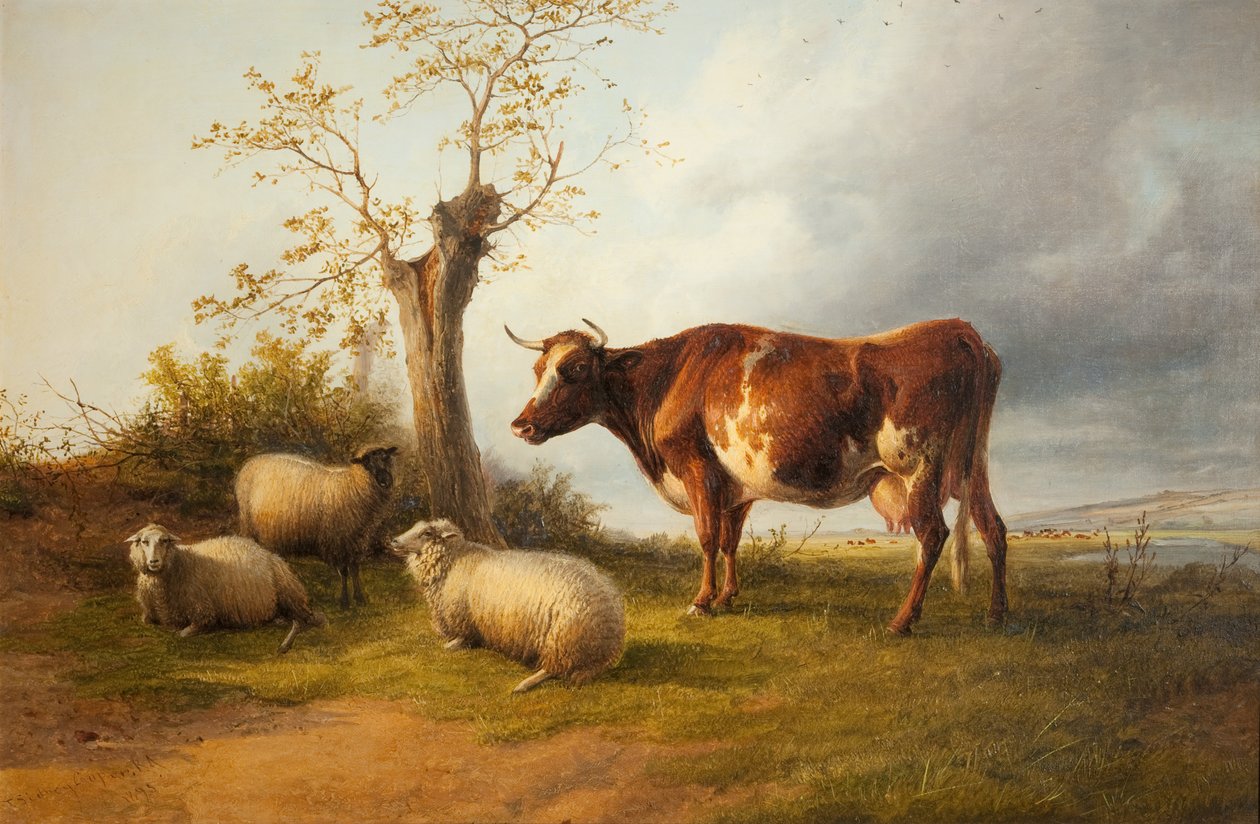 Veduta nella valle di Stour con mucca da Thomas Sidney Cooper