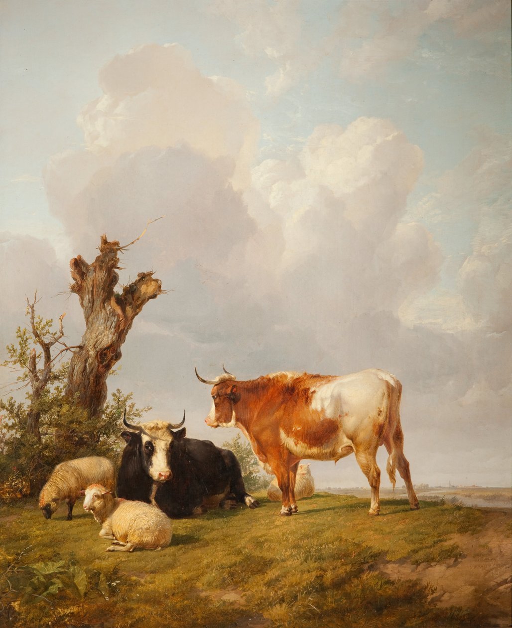 Veduta nella Valle di Stour con due mucche da Thomas Sidney Cooper