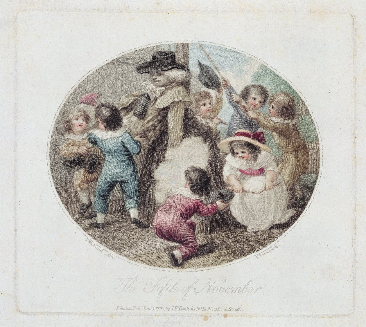 Il quinto di novembre, inciso da Charles Knight (1743-c.1826), pub. da J.F. Tomkins, 1790 da Thomas Stothard