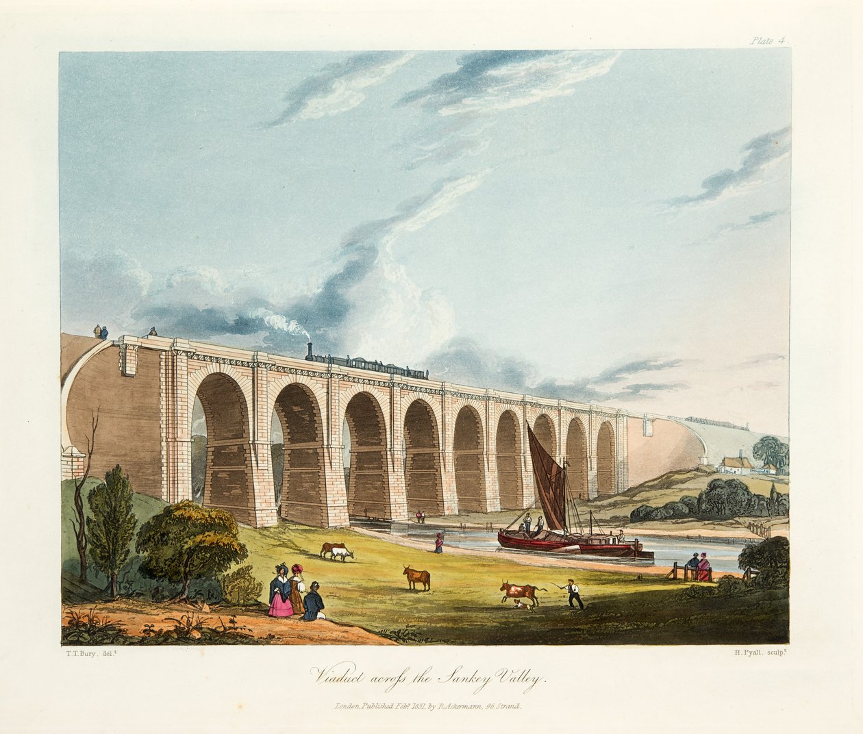 Viadotto attraverso la valle di Sankey, 1831 da Thomas Talbot Bury