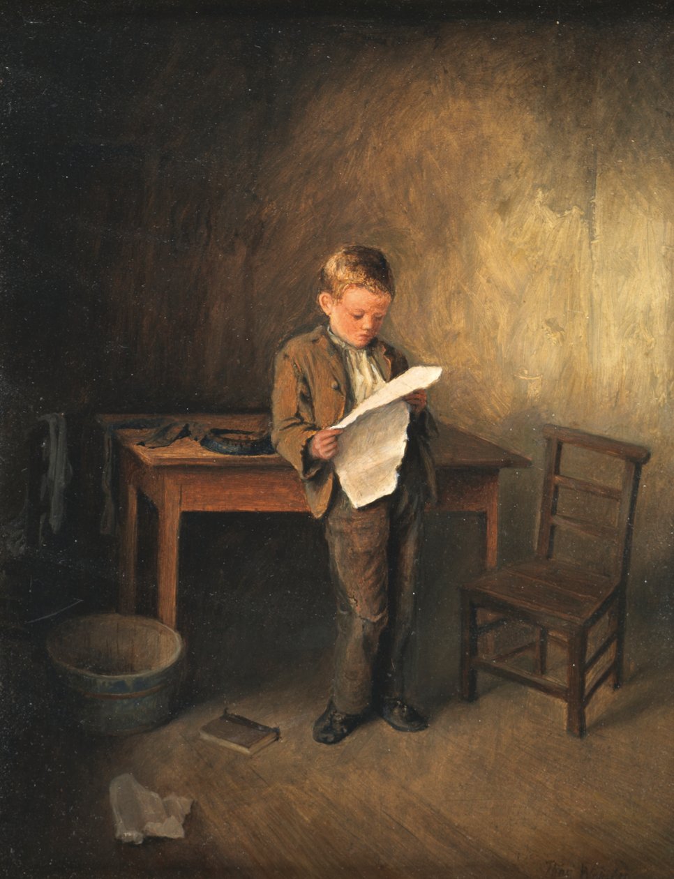 Leggendo le notizie, 1856-1886 da Thomas Webster