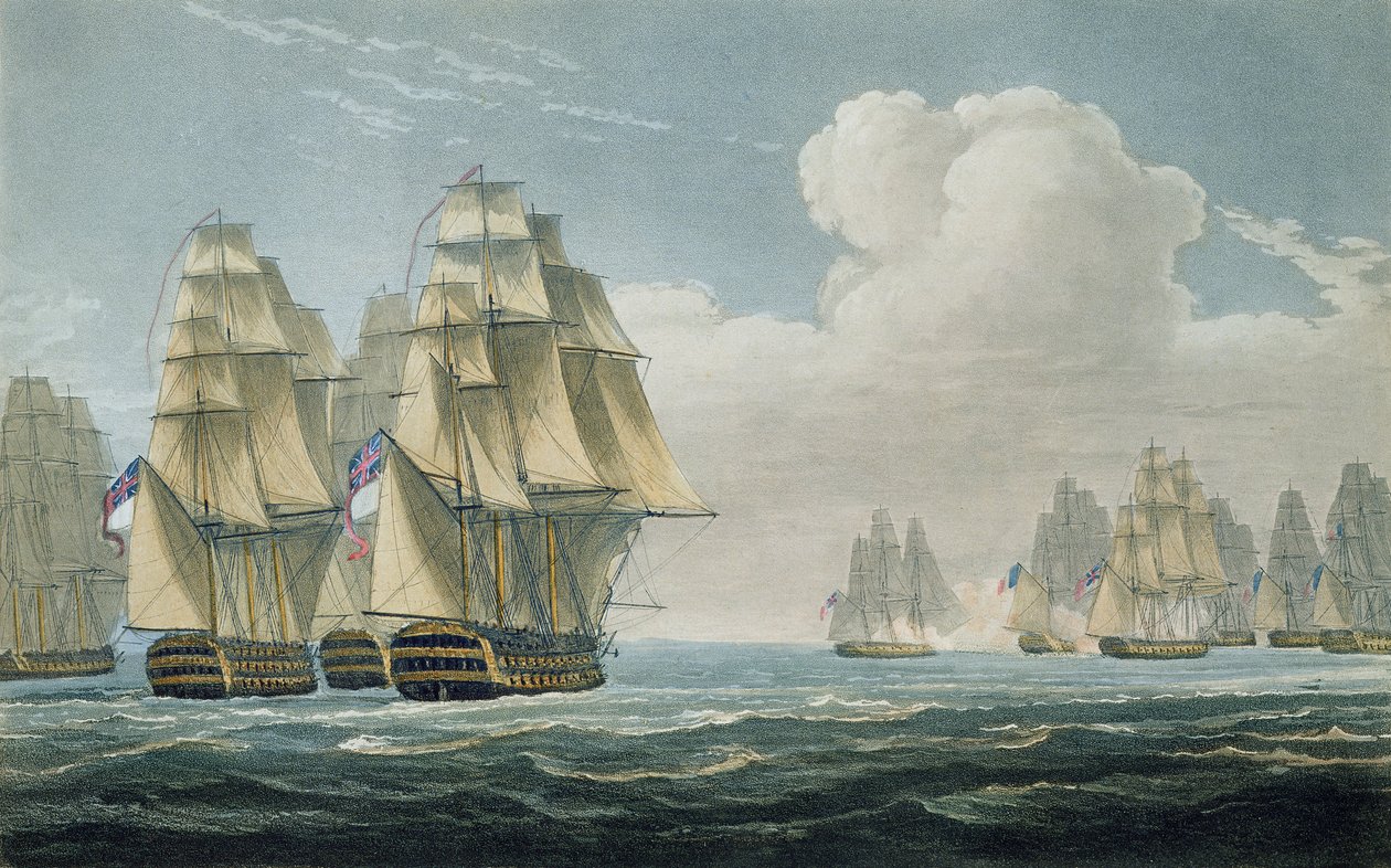 Dopo la battaglia di Trafalgar, 21 ottobre 1805, inciso da F.C. Lewis per 