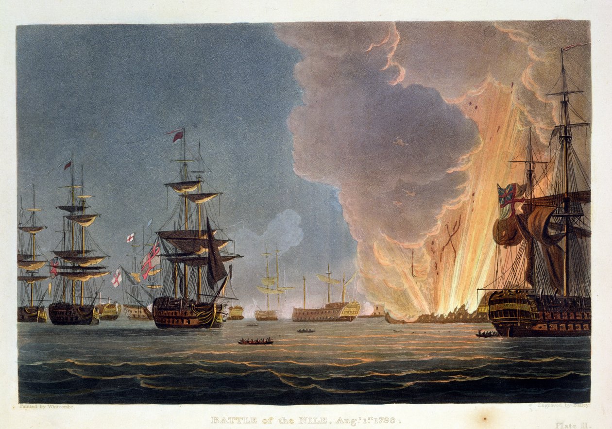 La battaglia del Nilo, 1 agosto 1798, incisa da Bailey per 