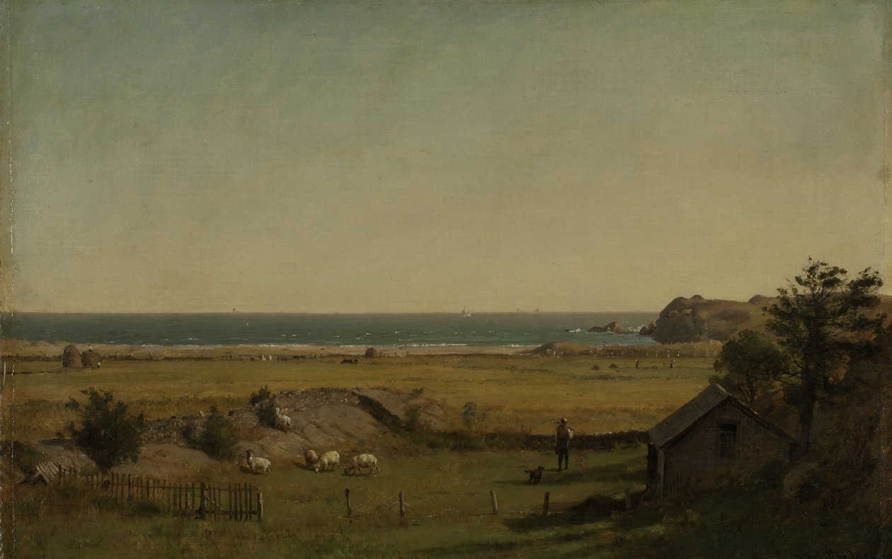 Vista vicino a Newport, Rhode Island, 1840-70 da Thomas Worthington Whittredge